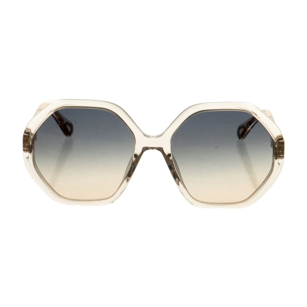 Chloe Hexagonal Gradient Sunglasses - Cream and Gray